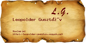Leopolder Gusztáv névjegykártya